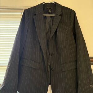 Women’s plus size Black Pinstripe Blazer